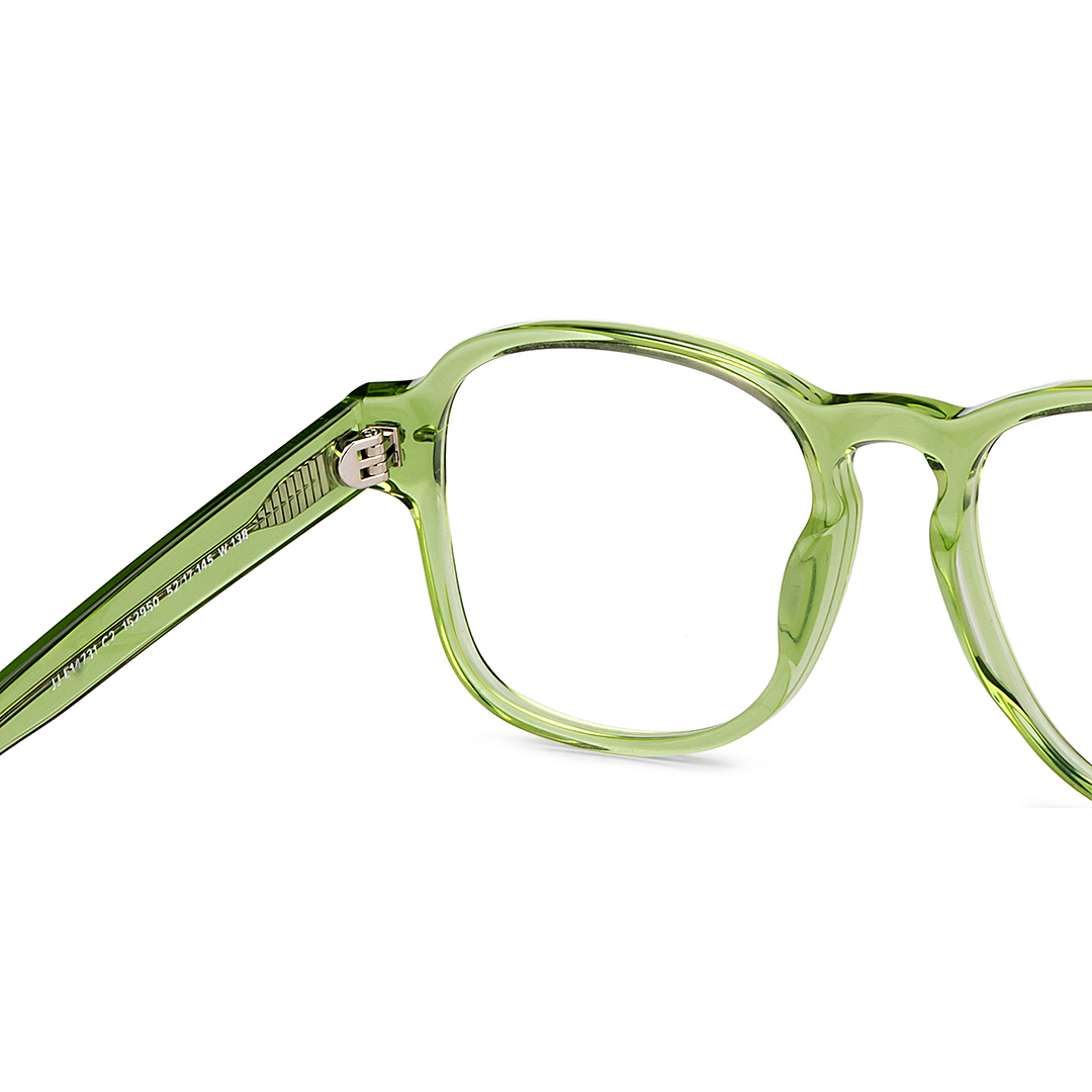 John Jacobs Online Green Transparent Full Rim Square right side