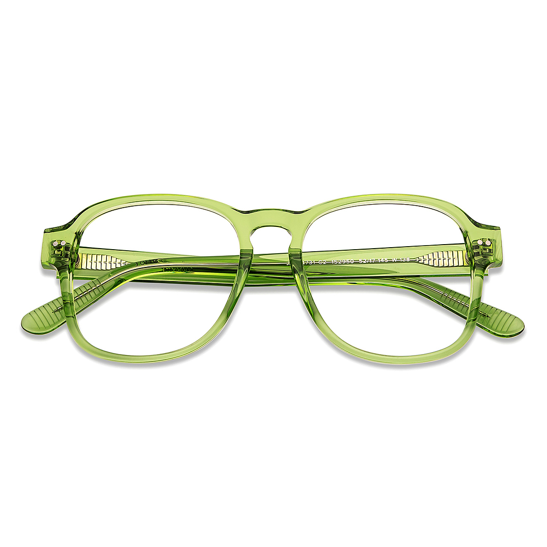 John Jacobs Online Green Transparent Full Rim Square left side