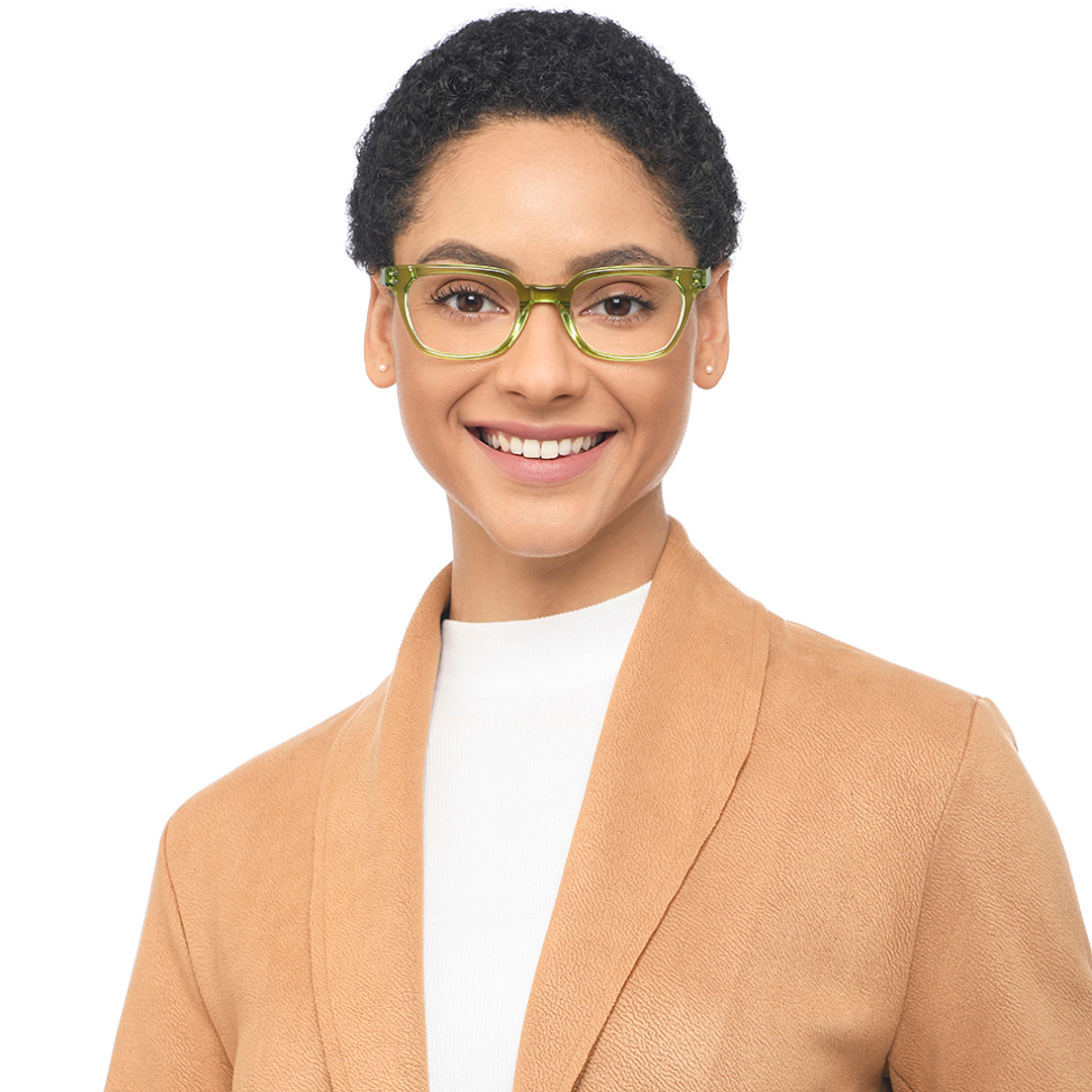 John Jacobs Online Green Transparent Full Rim Rectangle right side