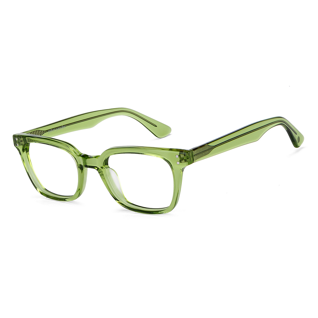 John Jacobs Online Green Transparent Full Rim Rectangle right side