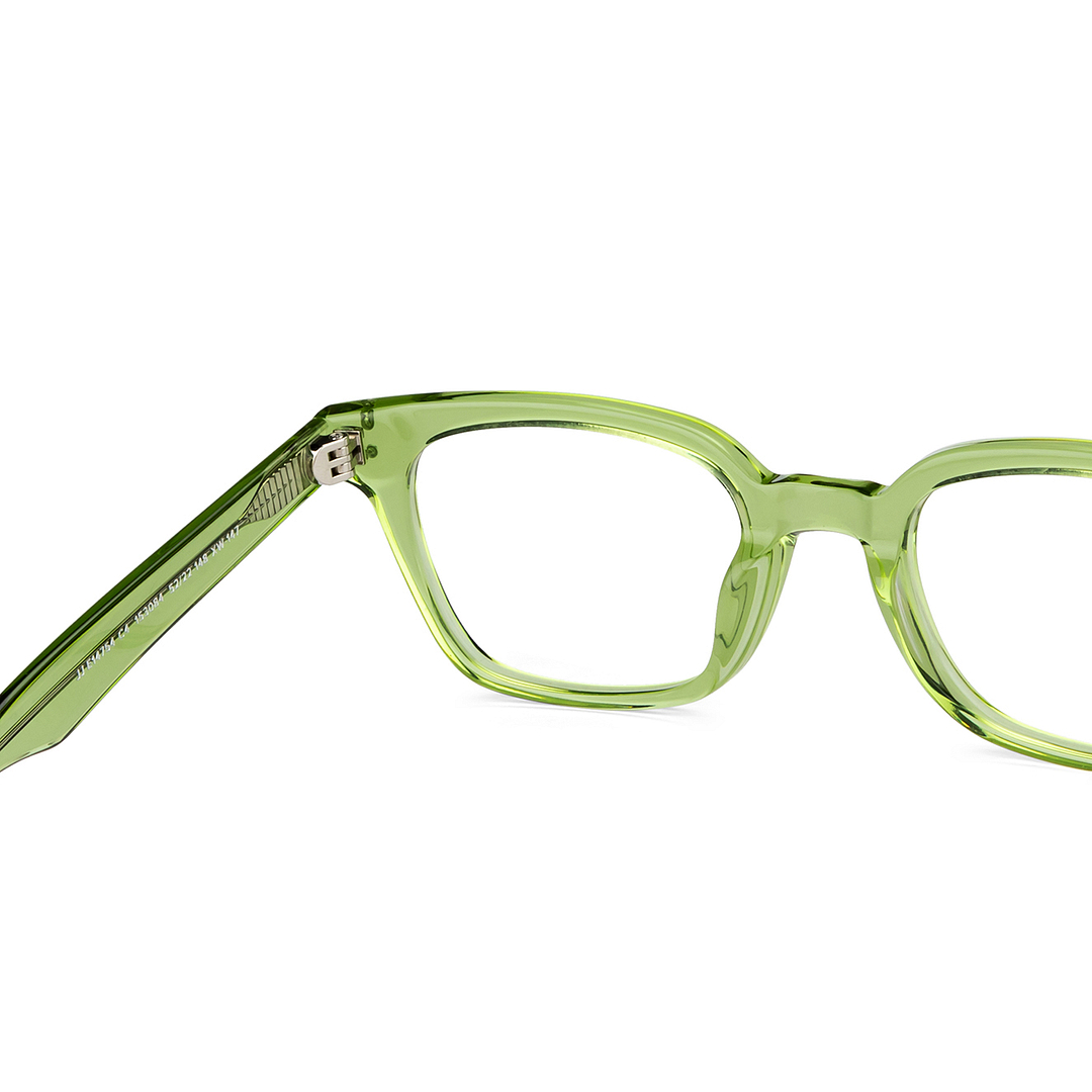 John Jacobs Online Green Transparent Full Rim Rectangle right side