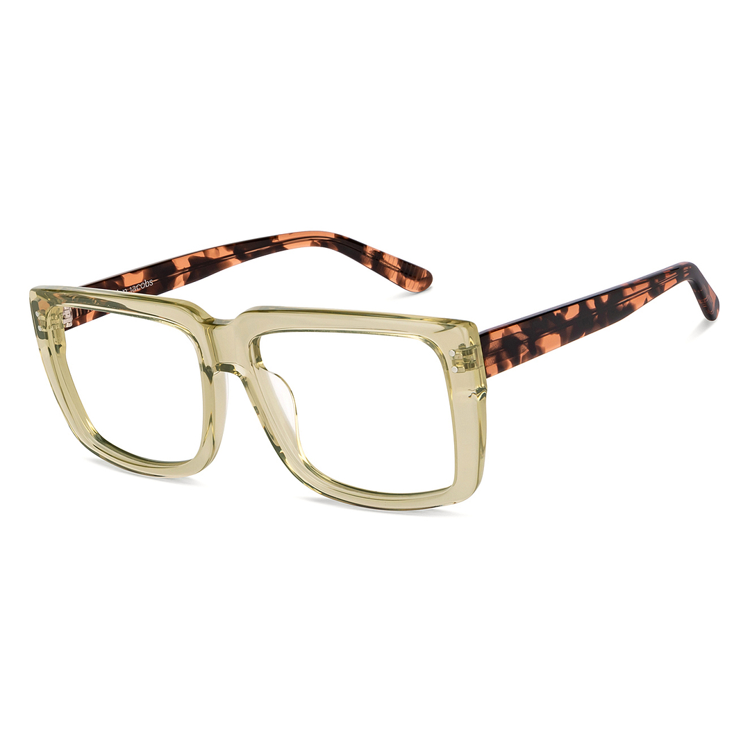 John Jacobs Green Transparent Full Rim Square right side