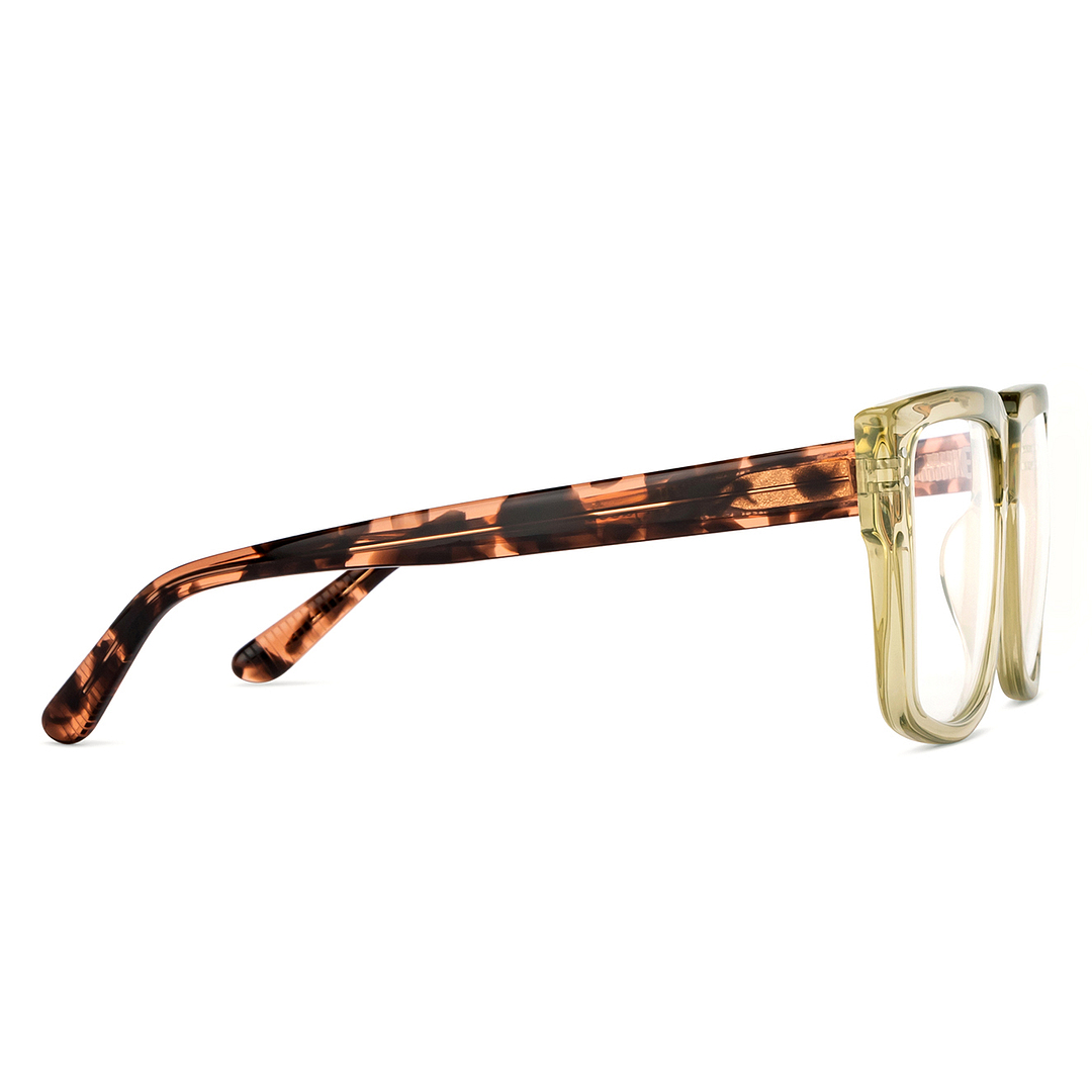 John Jacobs Green Transparent Full Rim Square left side