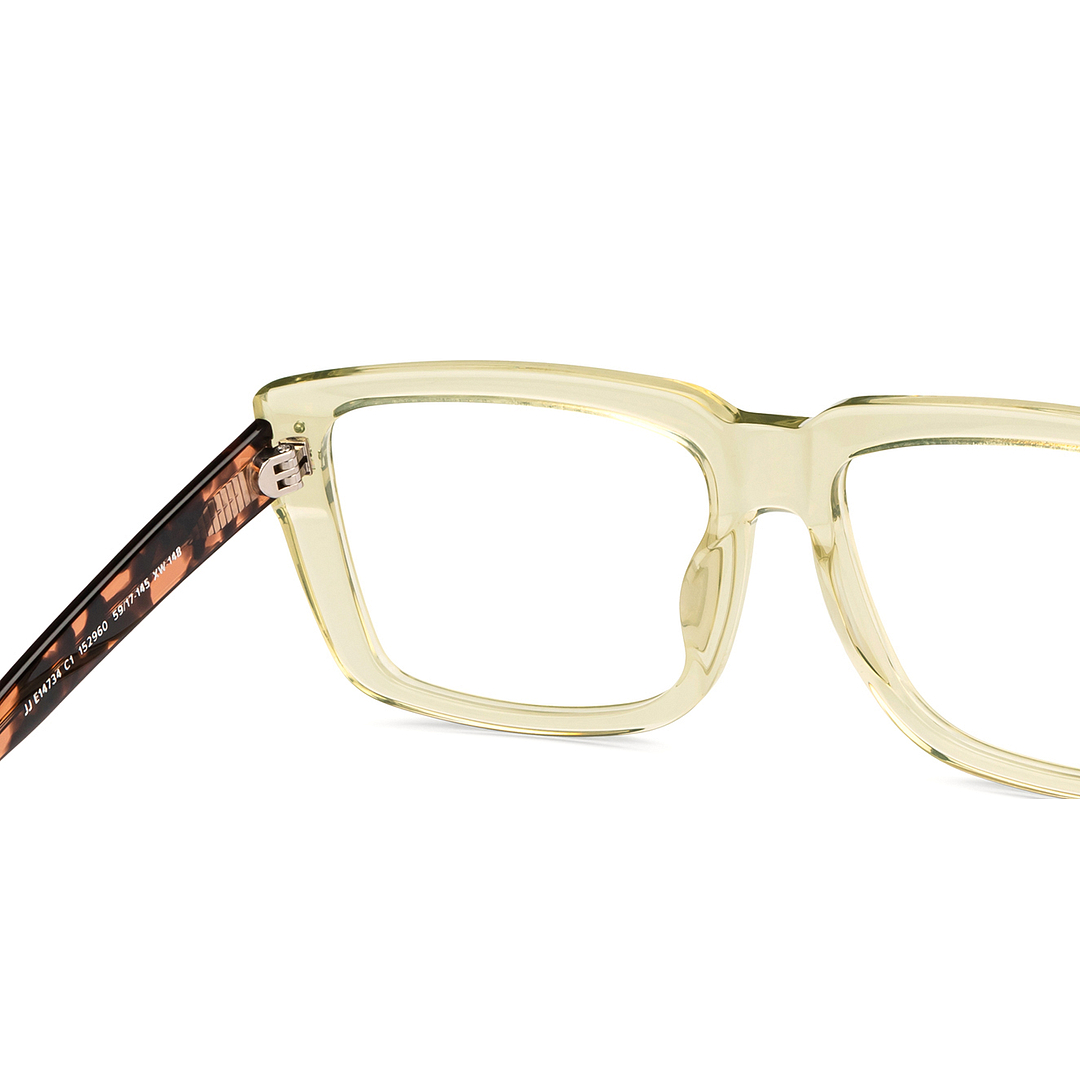 John Jacobs Green Transparent Full Rim Square right side