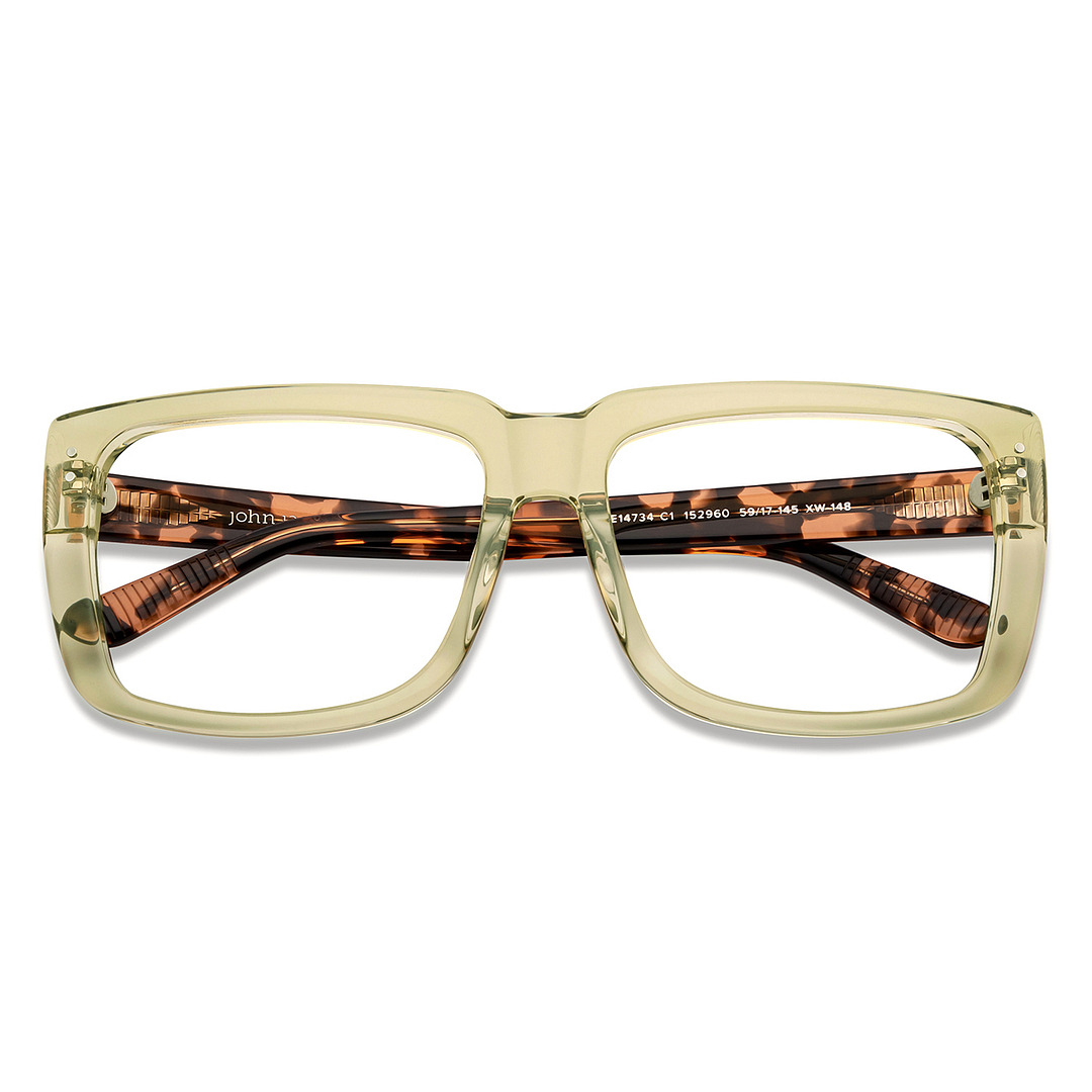 John Jacobs Green Transparent Full Rim Square left side