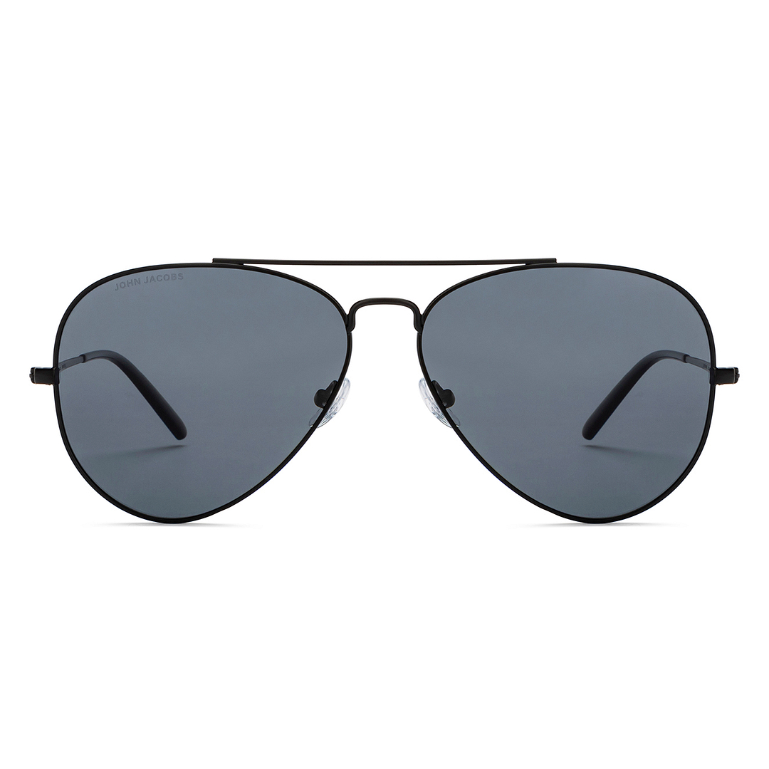 John Jacobs Black Full Rim Aviator right side