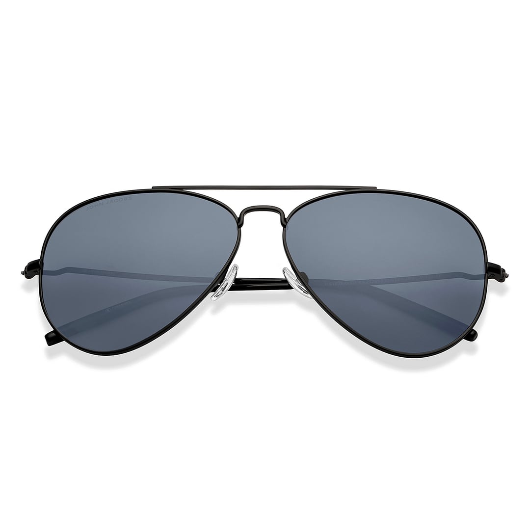 John Jacobs Black Full Rim Aviator left side