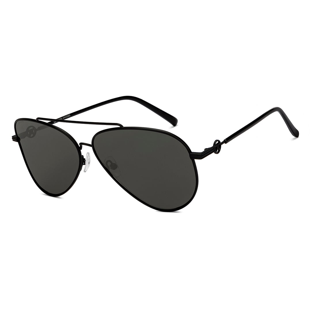 John Jacobs Black Full Rim Aviator right side