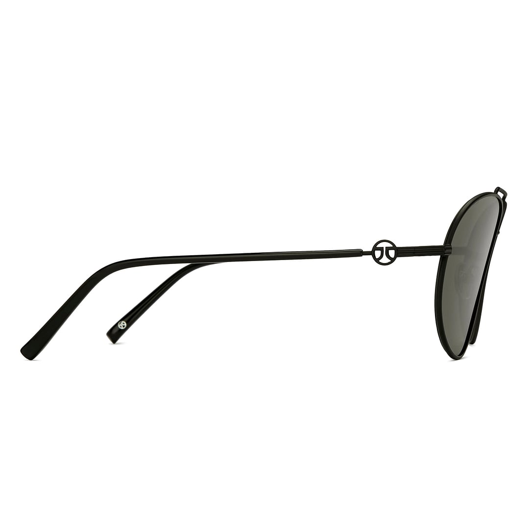 John Jacobs Black Full Rim Aviator left side
