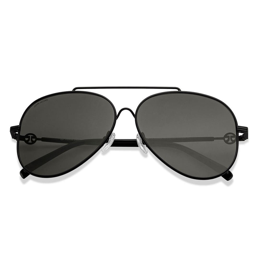 John Jacobs Black Full Rim Aviator left side