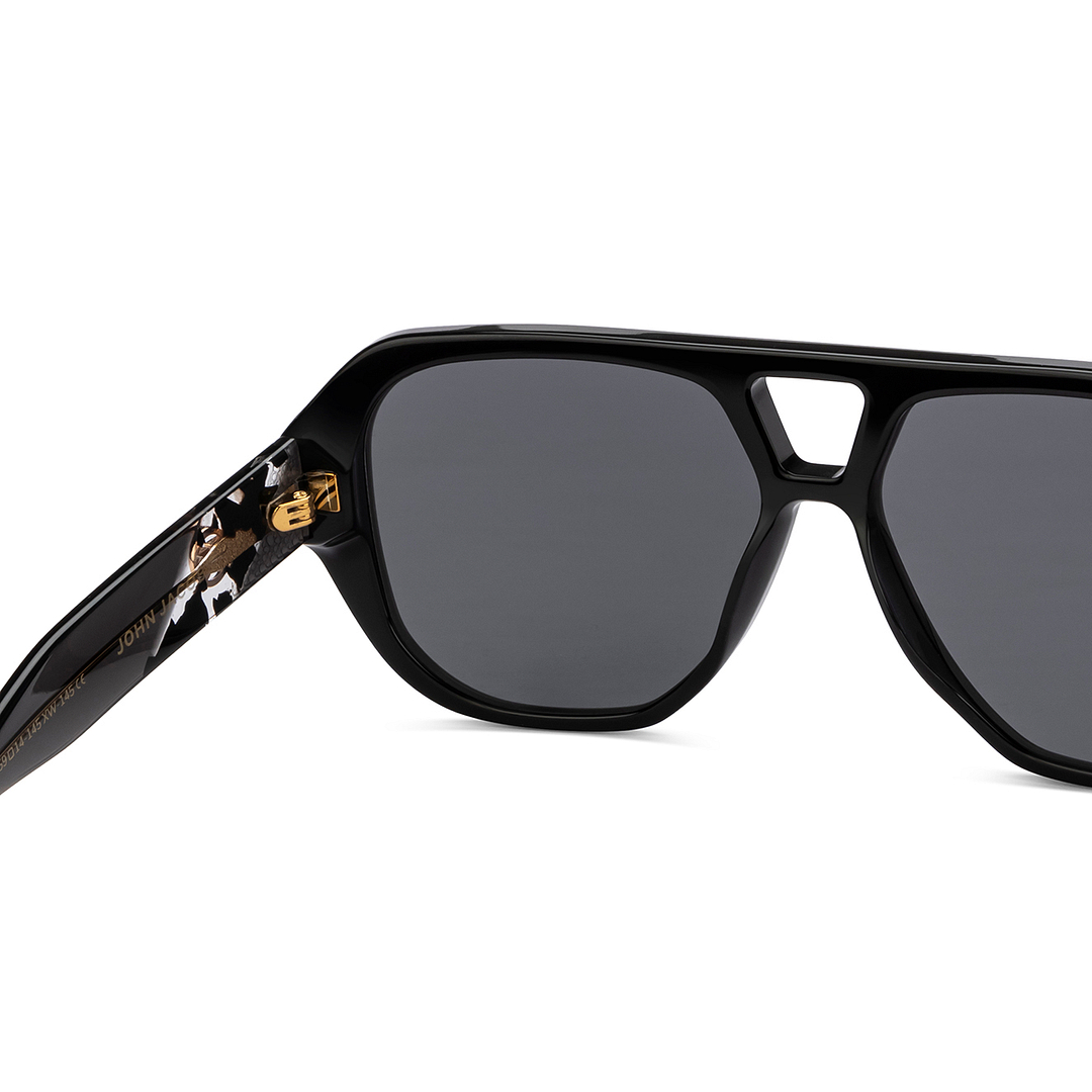 John Jacobs Online Black Full Rim Aviator left side