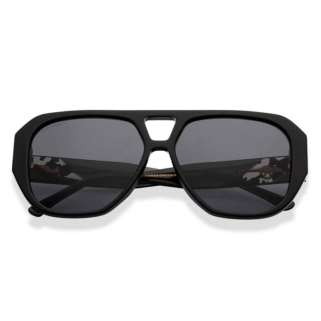 John Jacobs Online Black Full Rim Aviator right side