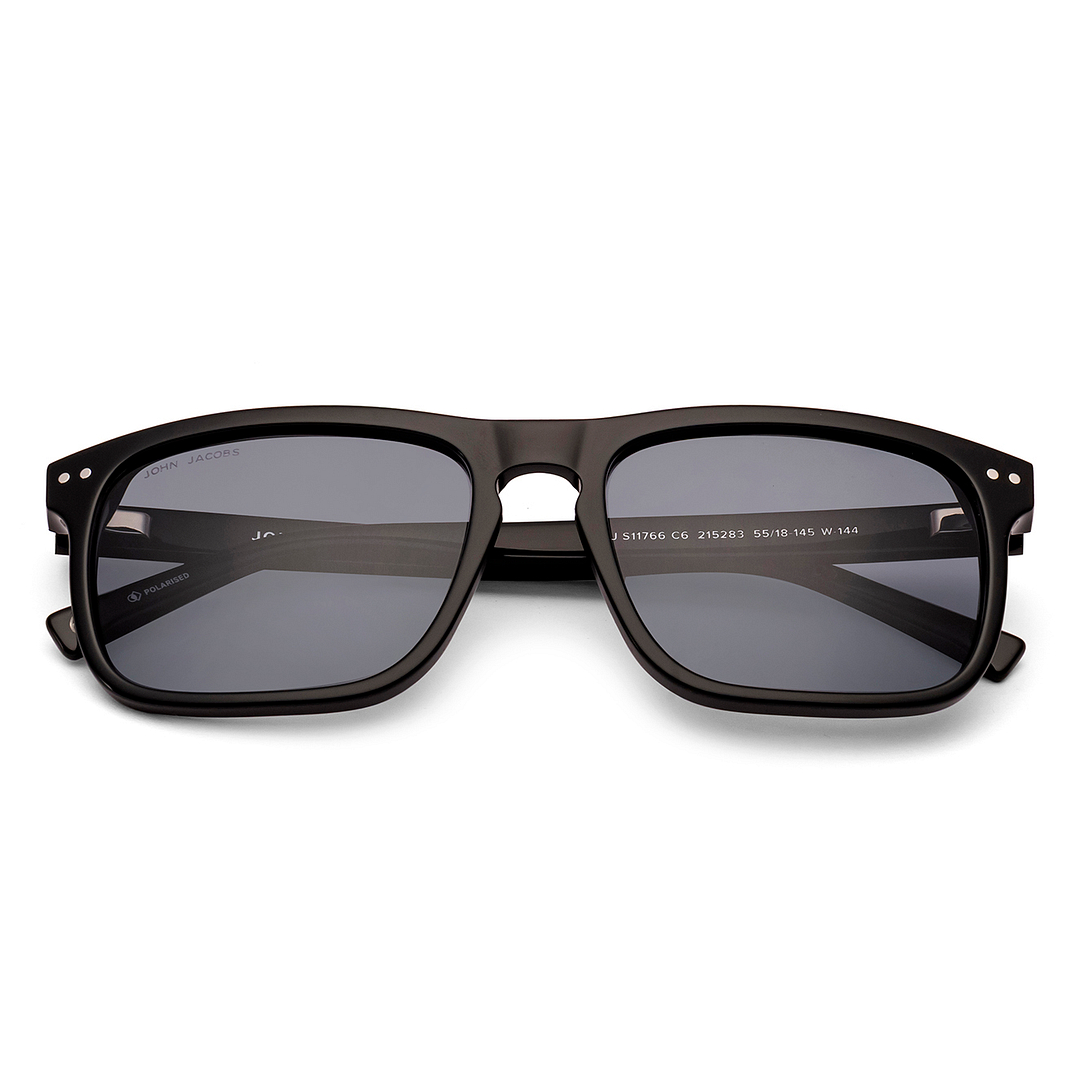 John Jacobs Black Full Rim Square left side