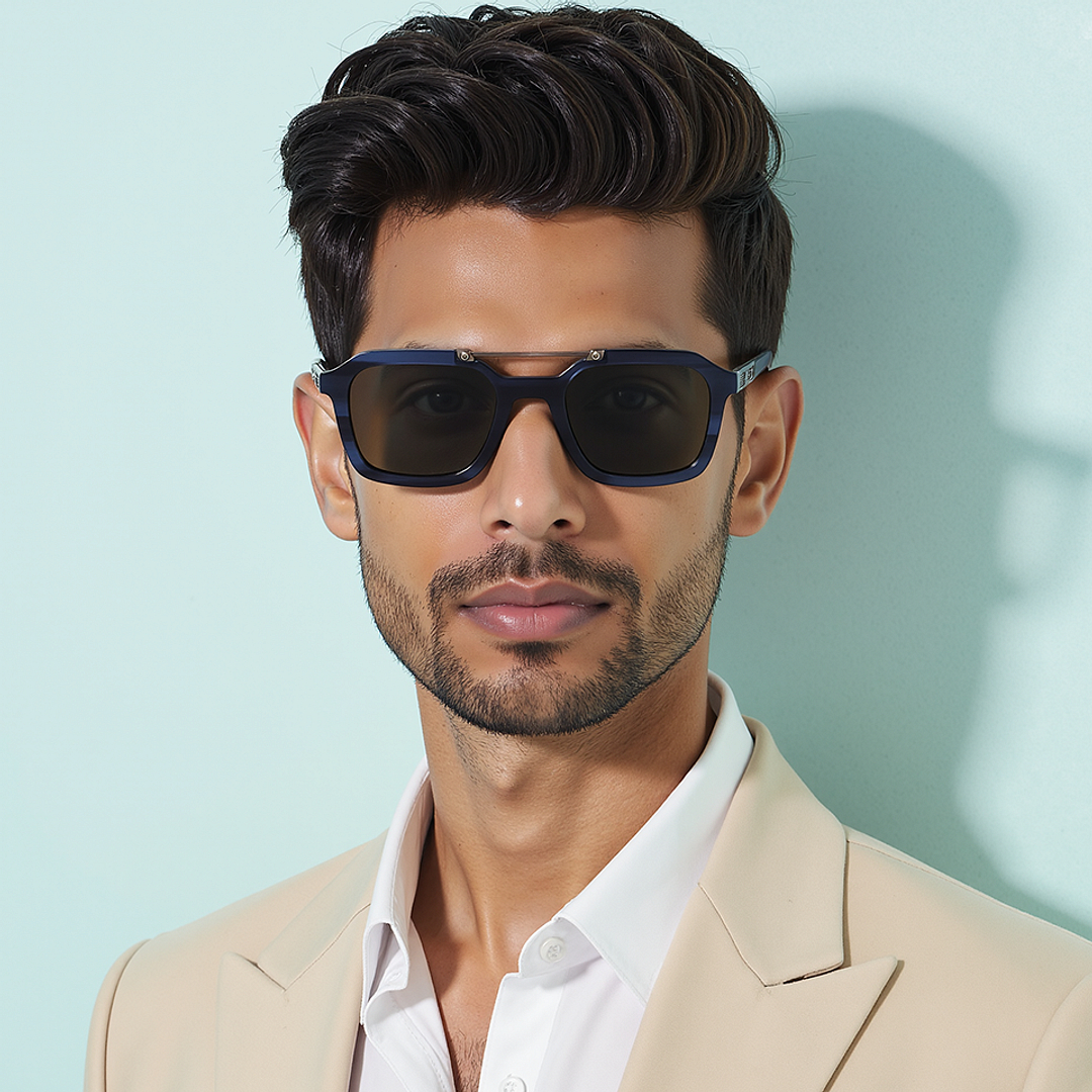 Grey Blue Full Rim Square John Jacobs Tints JJ S70149 Sunglasses