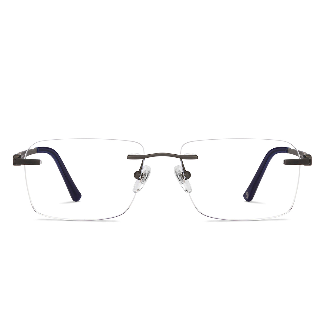 John Jacobs Online Light Gray Rimless Rectangle left side