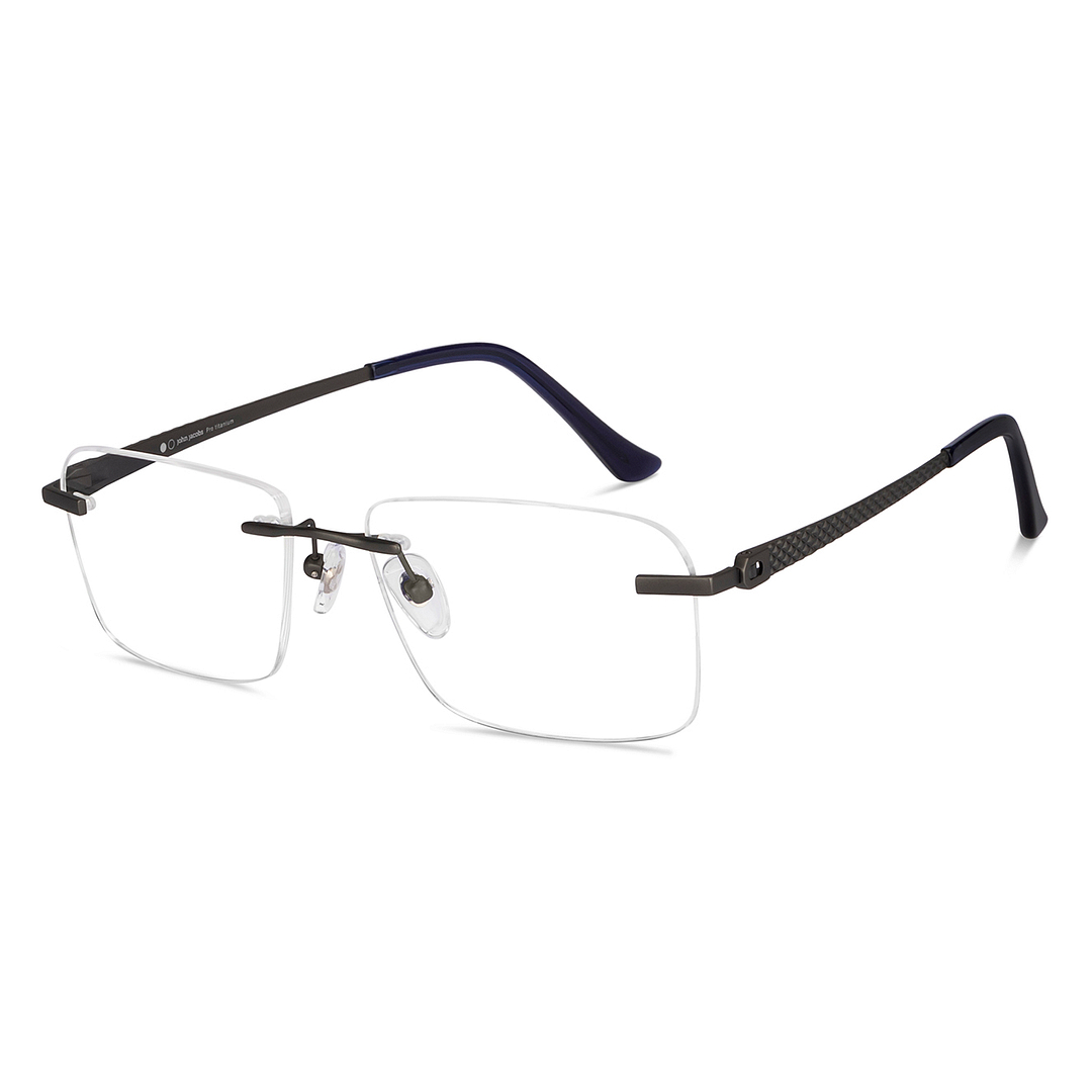 John Jacobs Online Light Gray Rimless Rectangle right side