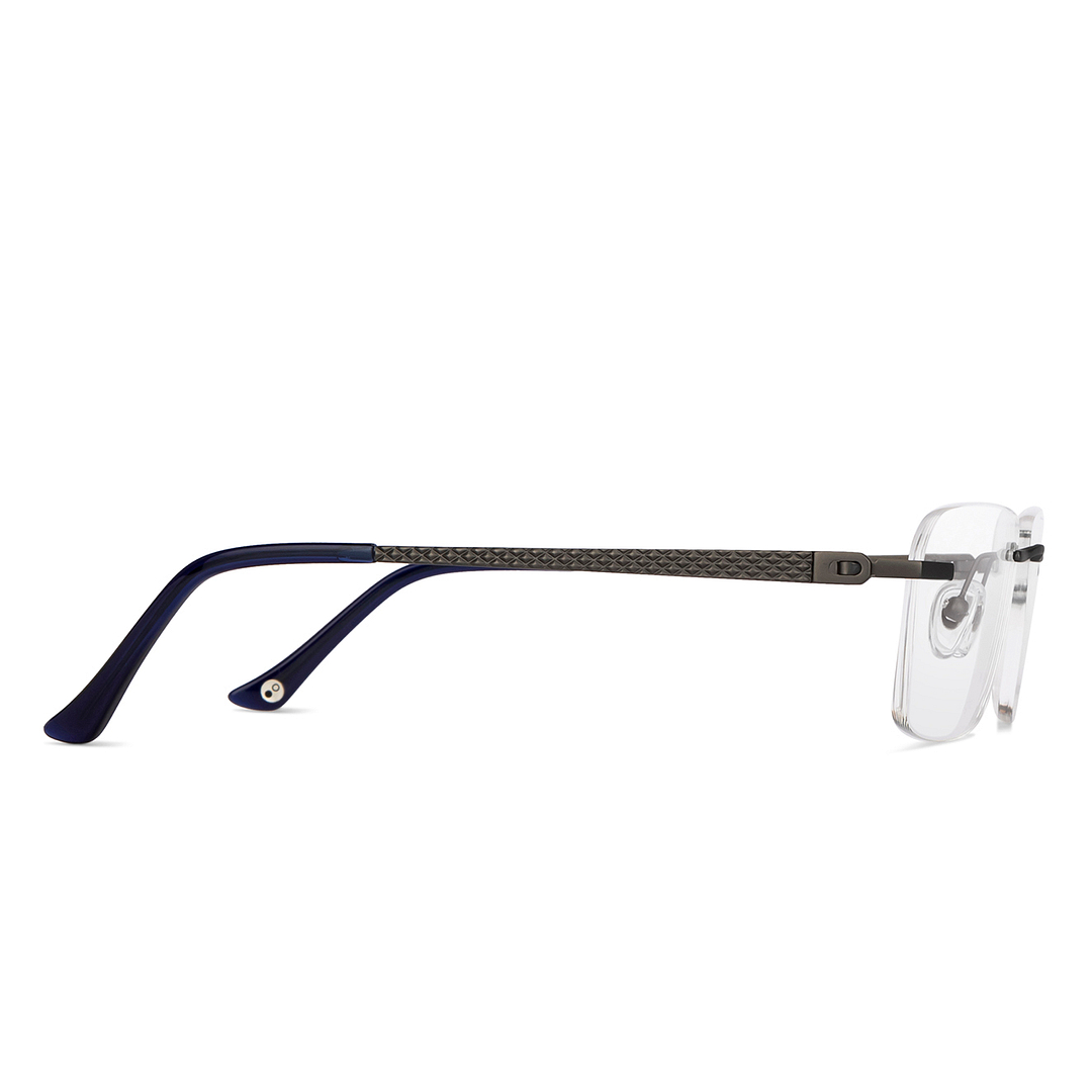 John Jacobs Online Light Gray Rimless Rectangle left side