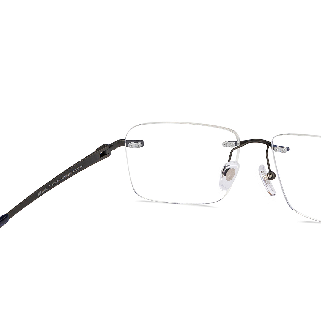 John Jacobs Online Light Gray Rimless Rectangle right side