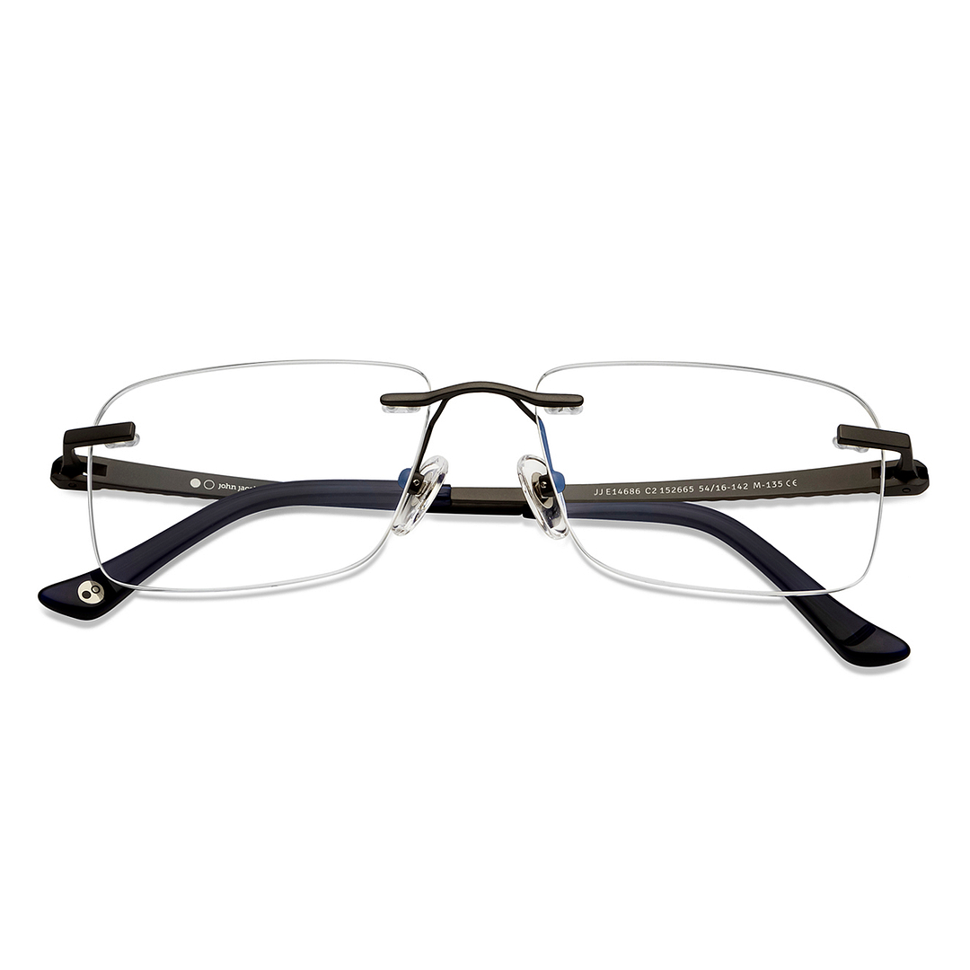 John Jacobs Online Light Gray Rimless Rectangle left side