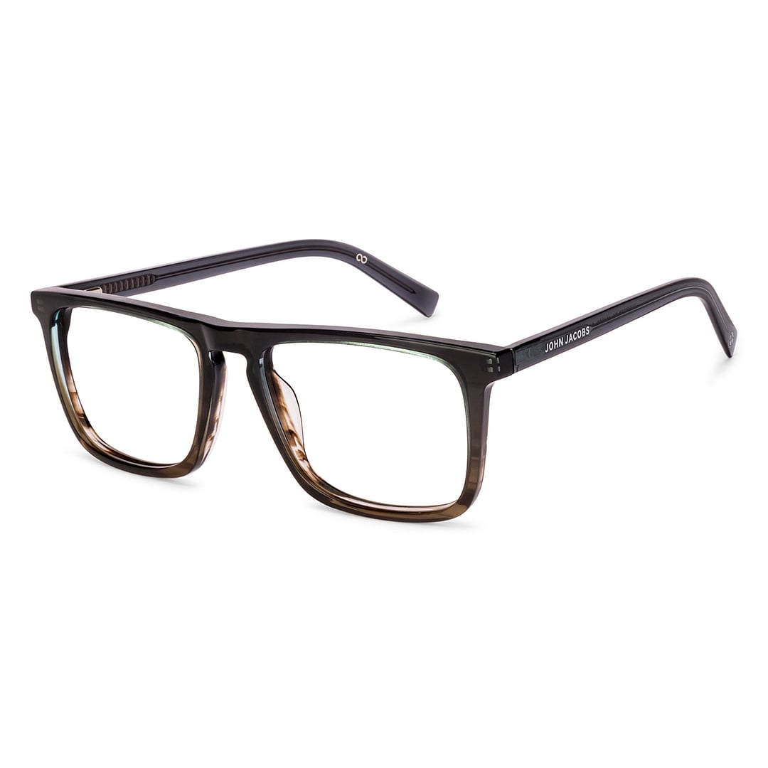 John Jacobs Dark Gray Full Rim Square left side