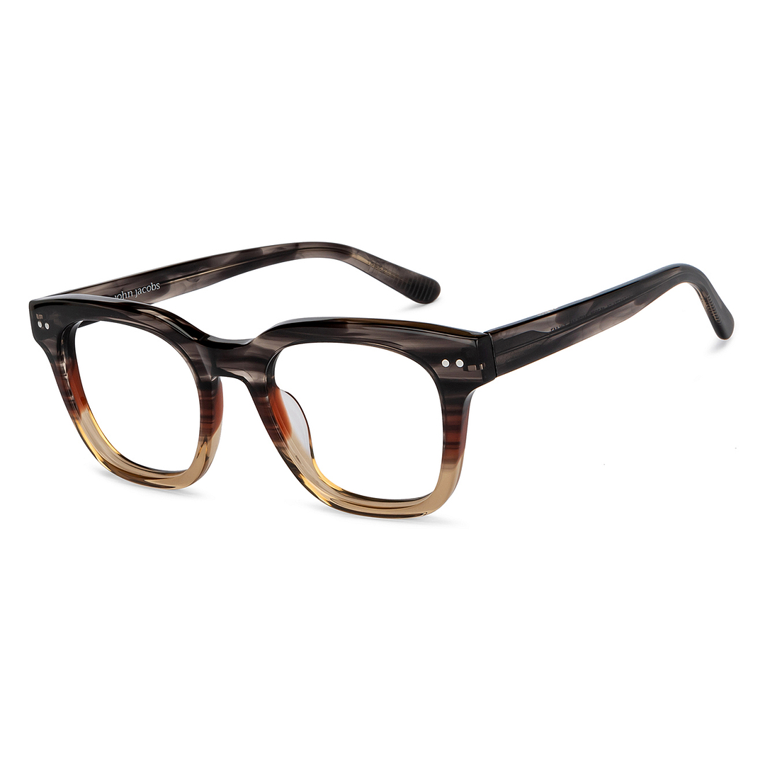 John Jacobs Online Brown Transparent Full Rim Square right side