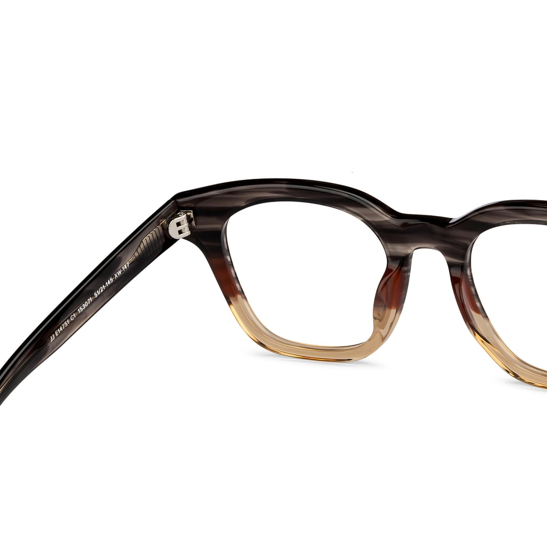 John Jacobs Online Brown Transparent Full Rim Square right side