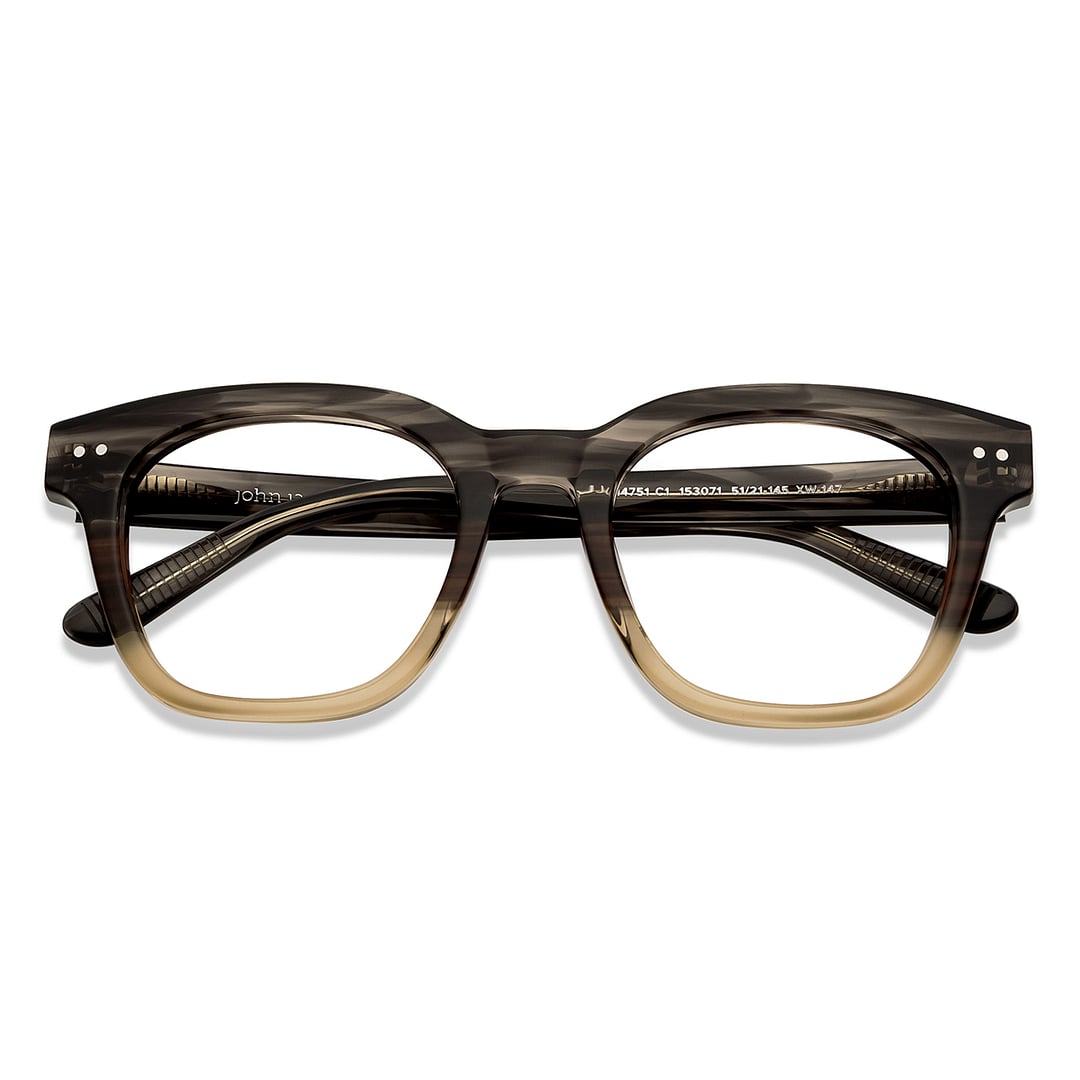 John Jacobs Online Brown Transparent Full Rim Square left side