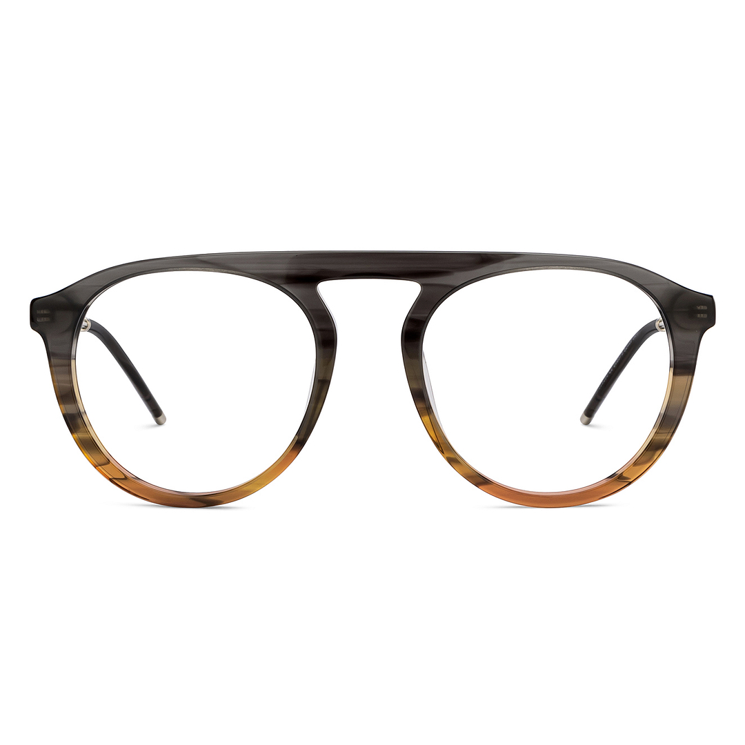John Jacobs Online Brown Transparent Full Rim Aviator left side