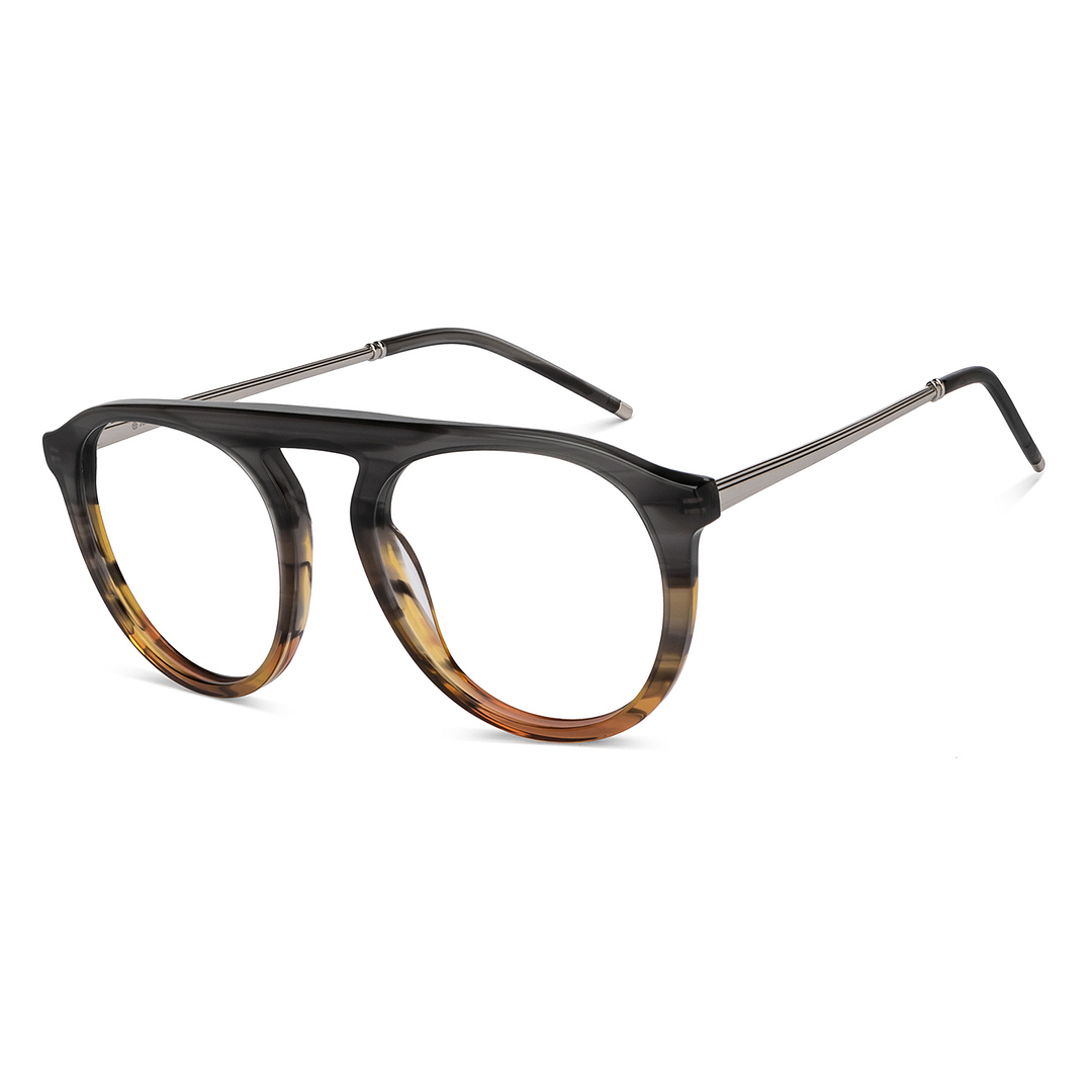 John Jacobs Online Brown Transparent Full Rim Aviator right side