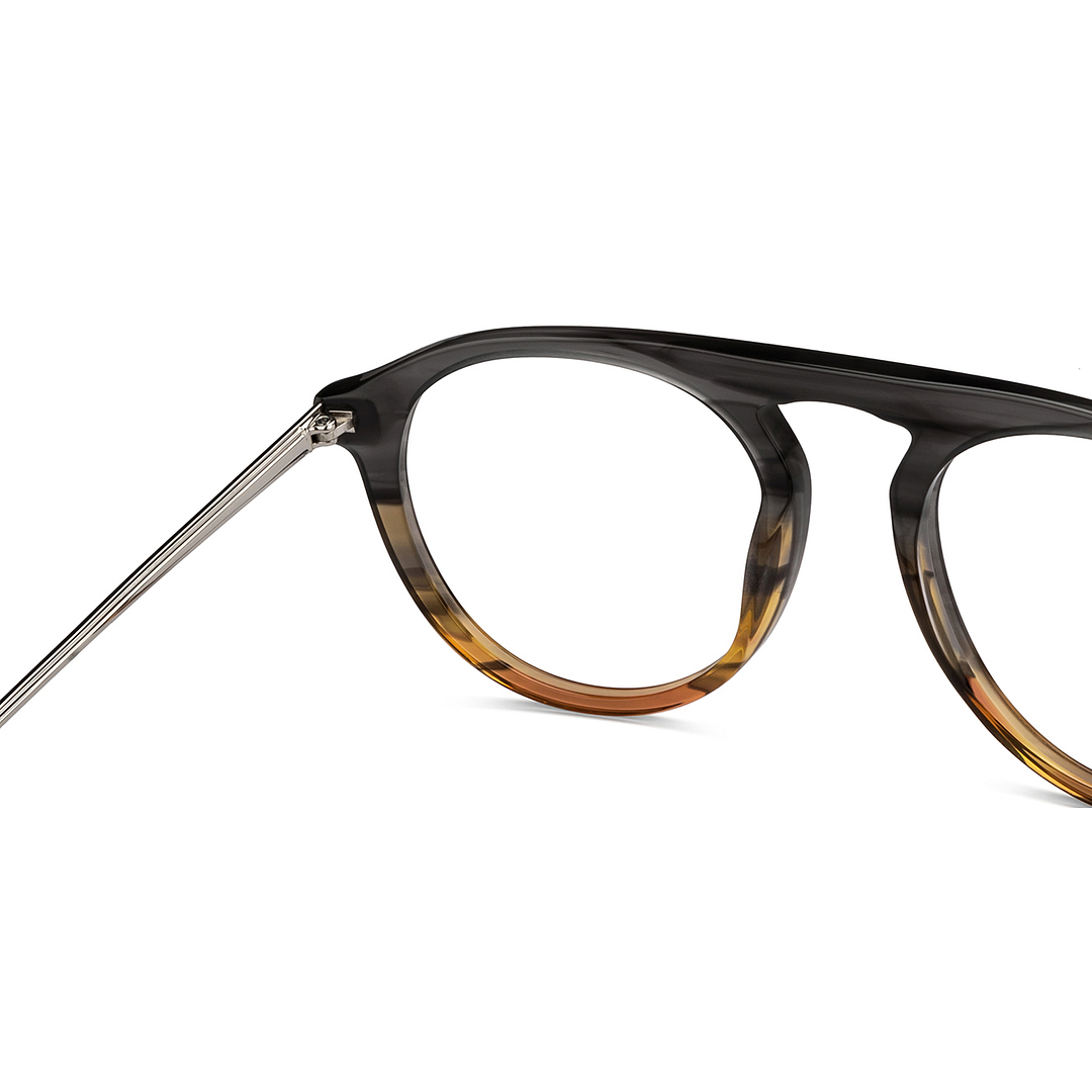 John Jacobs Online Brown Transparent Full Rim Aviator right side