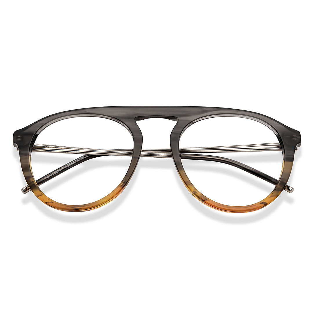 John Jacobs Online Brown Transparent Full Rim Aviator left side