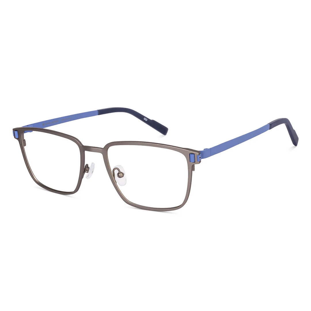Grey Full Rim Square John Jacobs Supreme Steel JJ E70038 Eyeglasses
