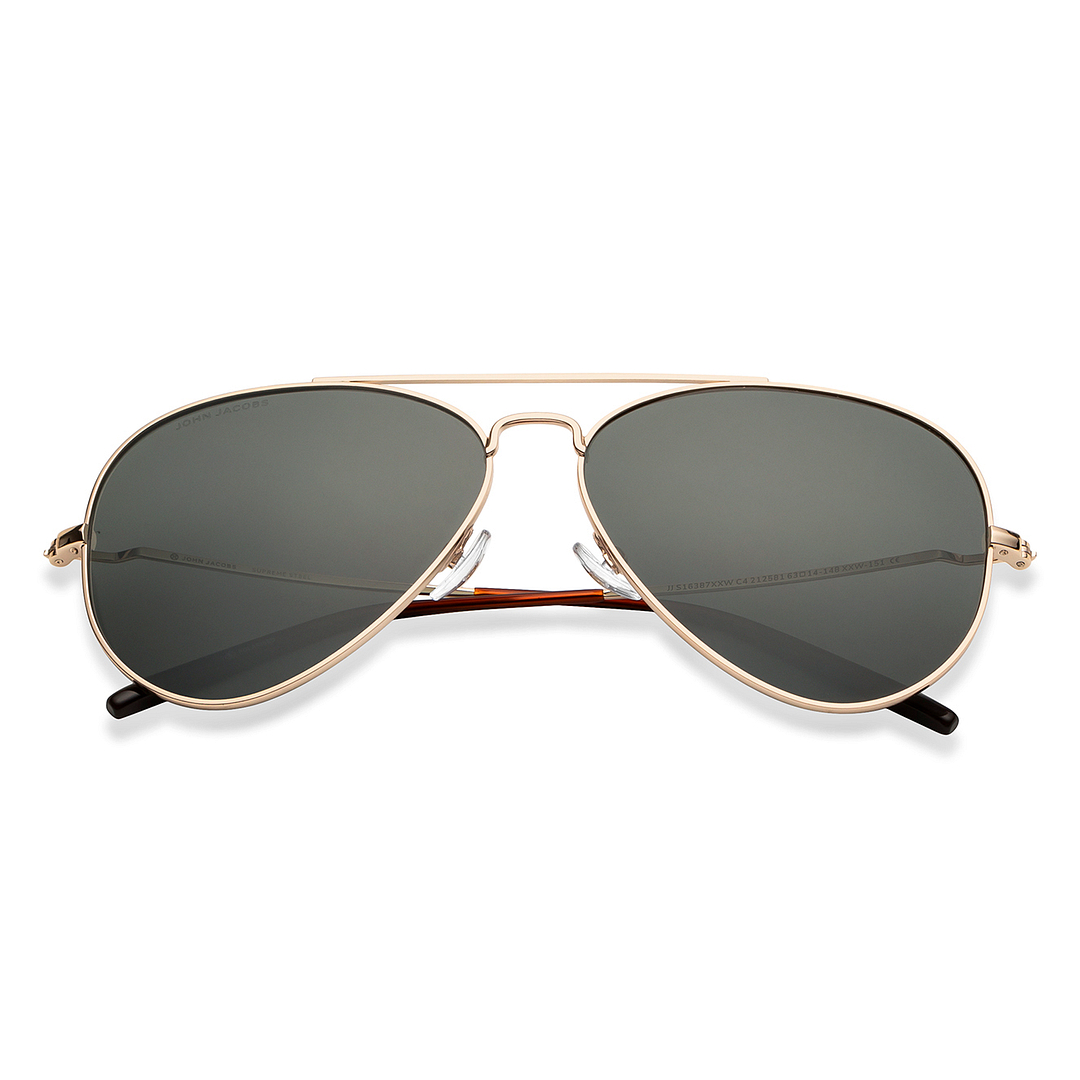 John Jacobs Gold Full Rim Aviator left side