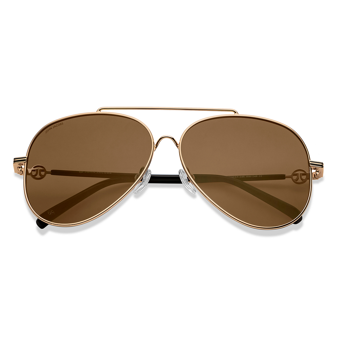 John Jacobs Gold Full Rim Aviator left side