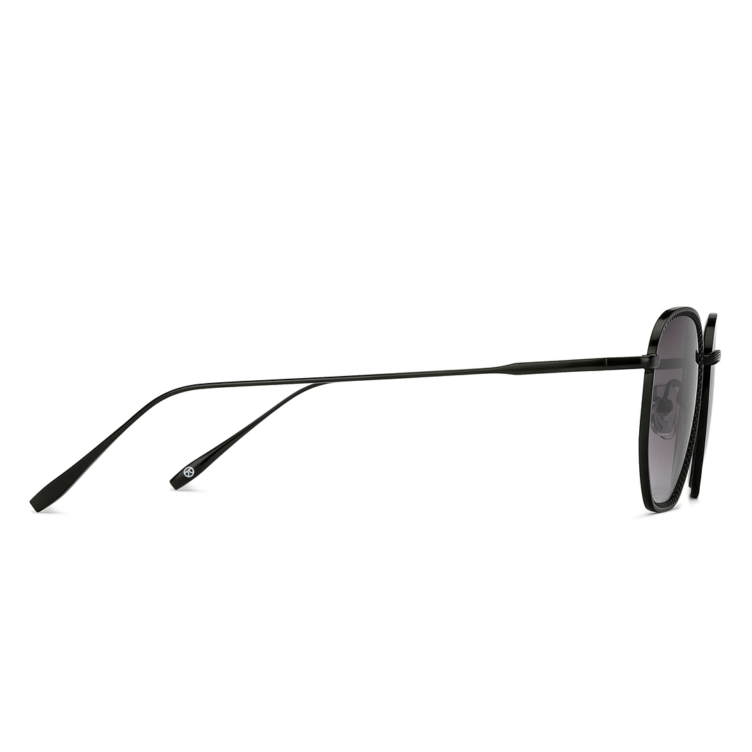 John Jacobs Black Full Rim Hexagonal left side