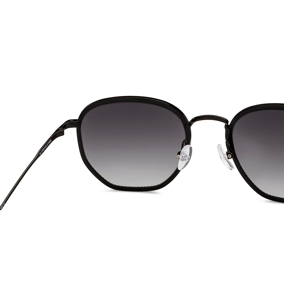 John Jacobs Black Full Rim Hexagonal right side