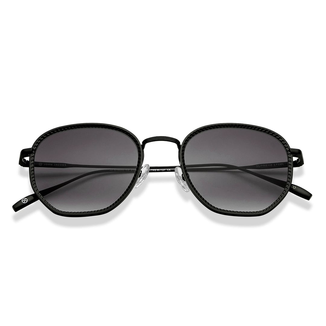 John Jacobs Black Full Rim Hexagonal left side