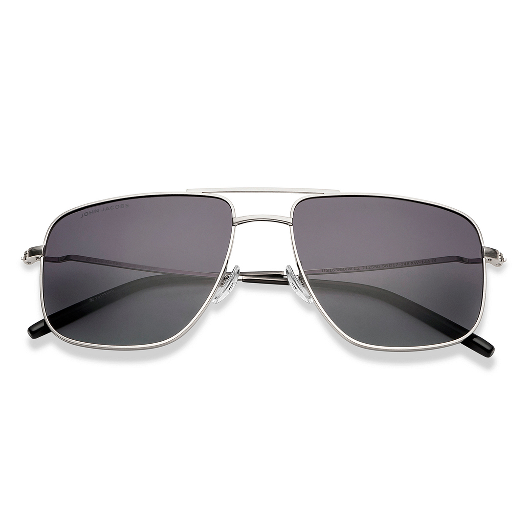 John Jacobs Silver Full Rim Square left side