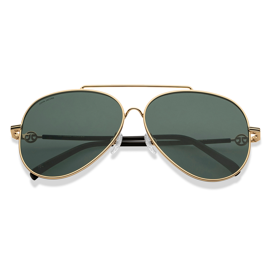 John Jacobs Gold Full Rim Aviator left side
