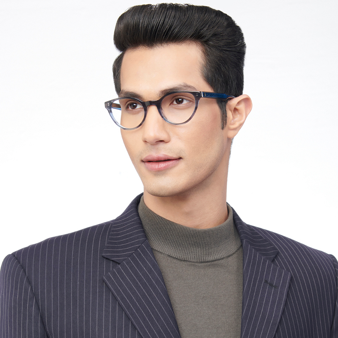 John Jacobs Online Dark Gray Full Rim Cat Eye left side