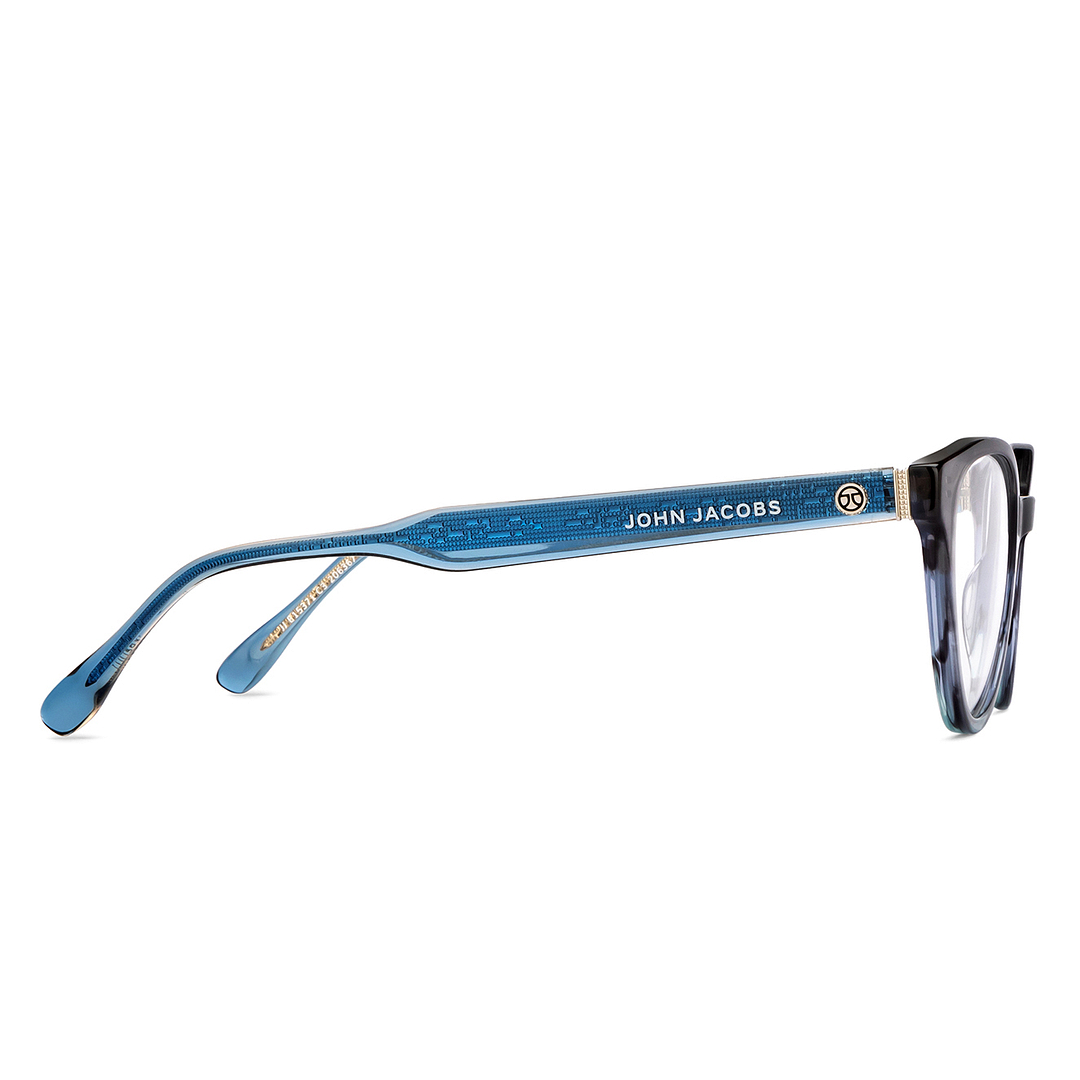 John Jacobs Online Dark Gray Full Rim Cat Eye left side