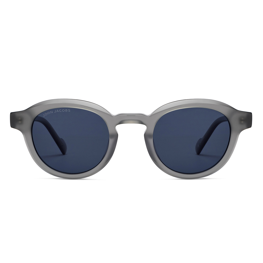 John Jacobs Online Grey Transparent Full Rim Round left side