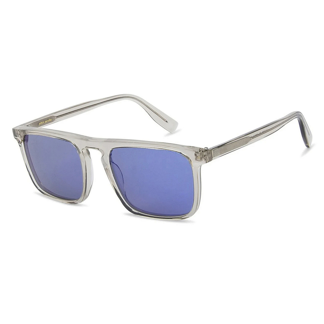 John Jacobs Grey Transparent Full Rim Rectangle left side