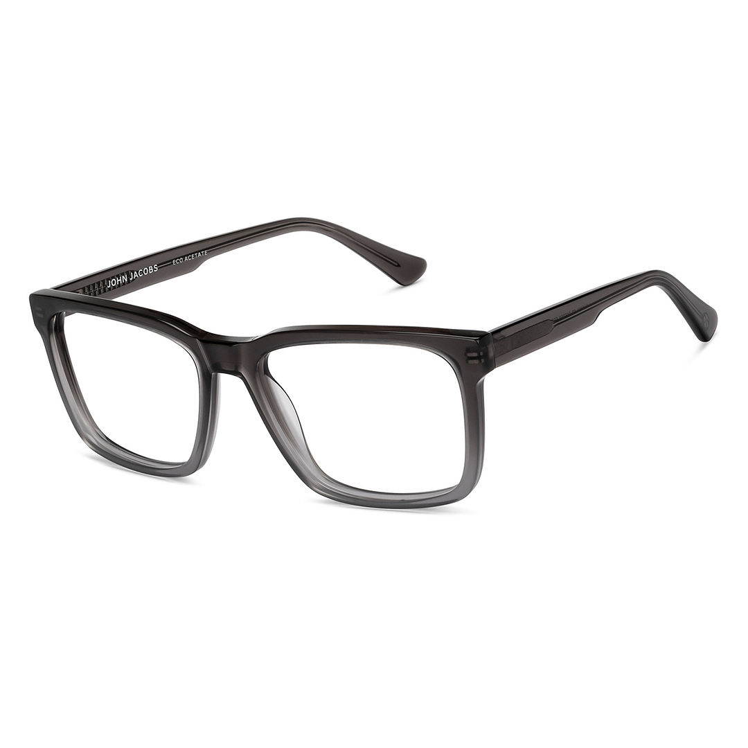 Grey Transparent Full Rim Square John Jacobs Eco-Acetate JJ E16622