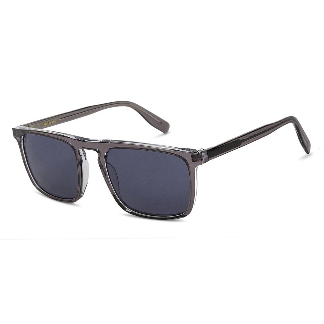 John Jacobs Grey Transparent Full Rim Rectangle left side