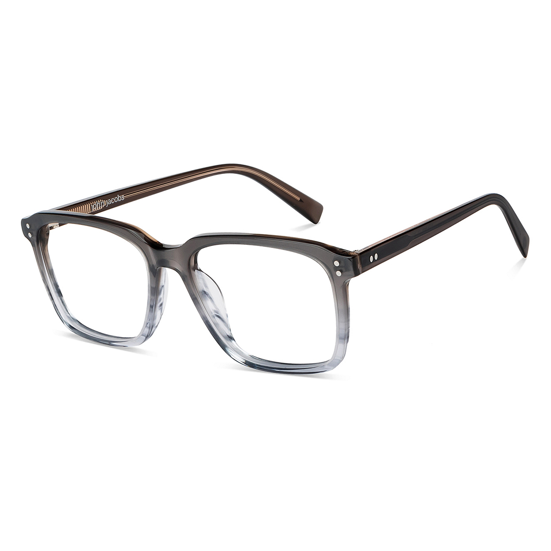 John Jacobs Online Gray Transparent Full Rim Square right side