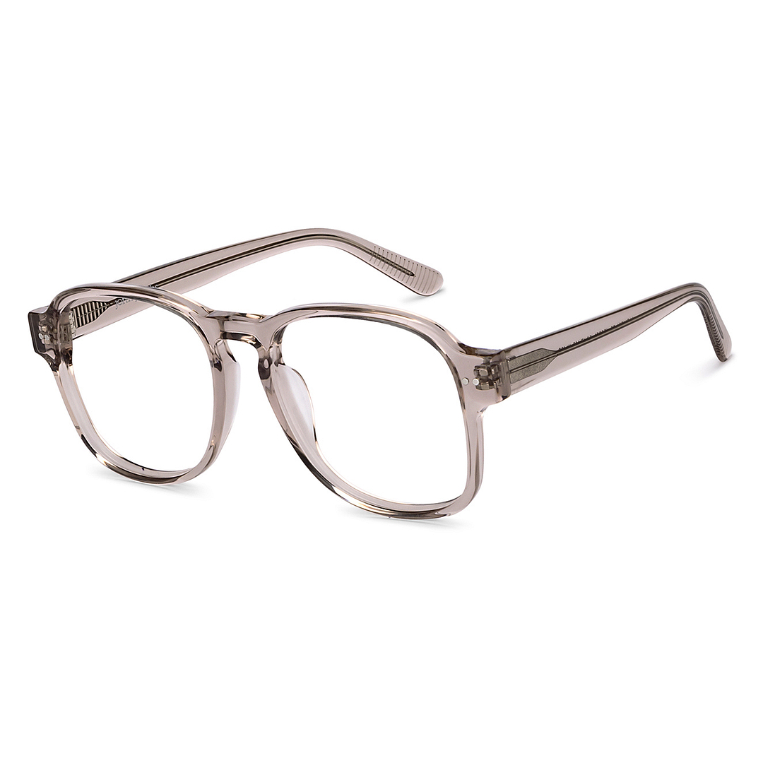John Jacobs Online Gray Transparent Full Rim Square right side