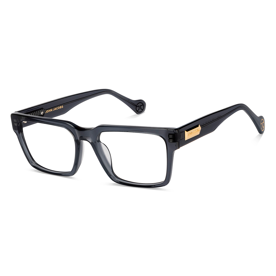 John Jacobs Gray Transparent Full Rim Square left side