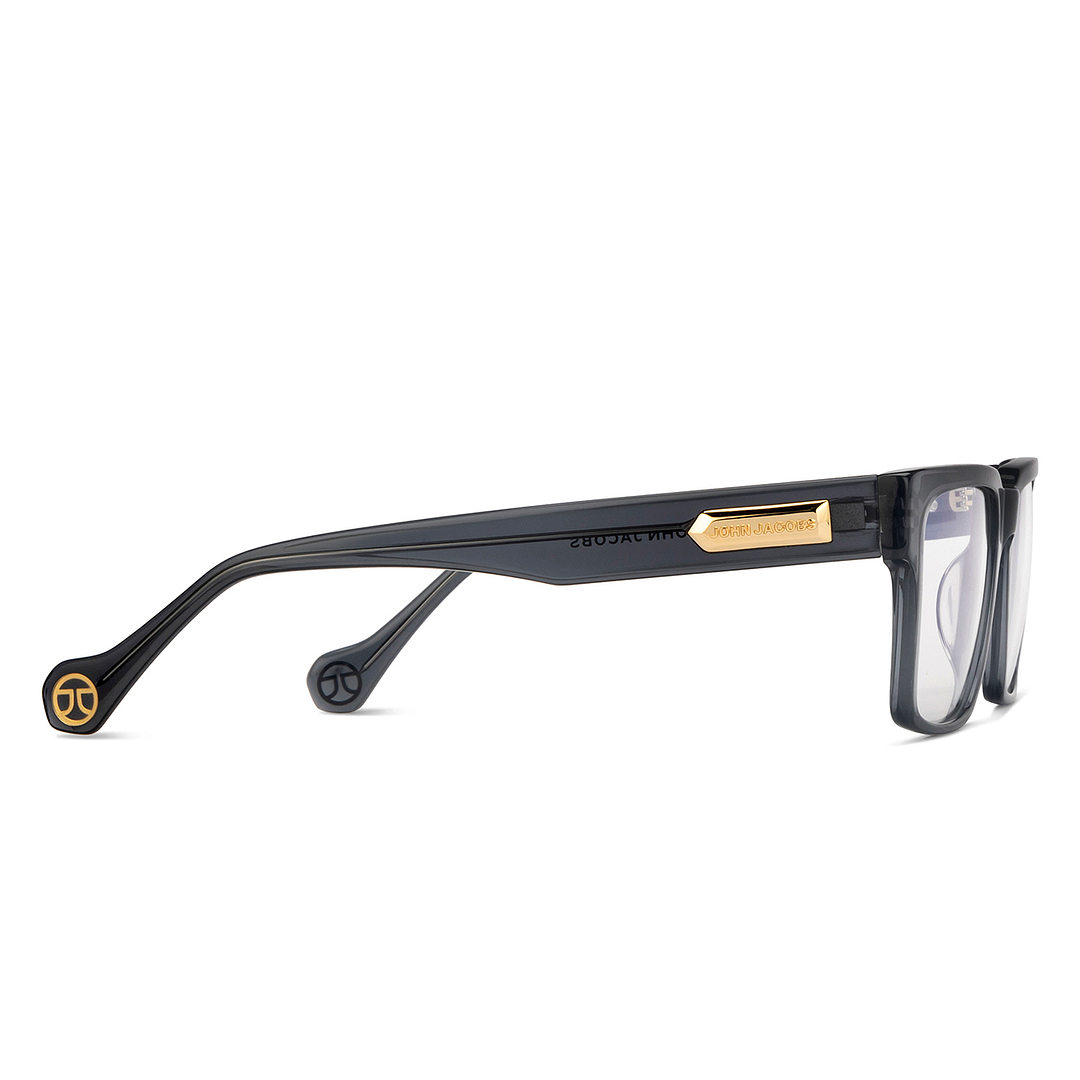 John Jacobs Gray Transparent Full Rim Square left side