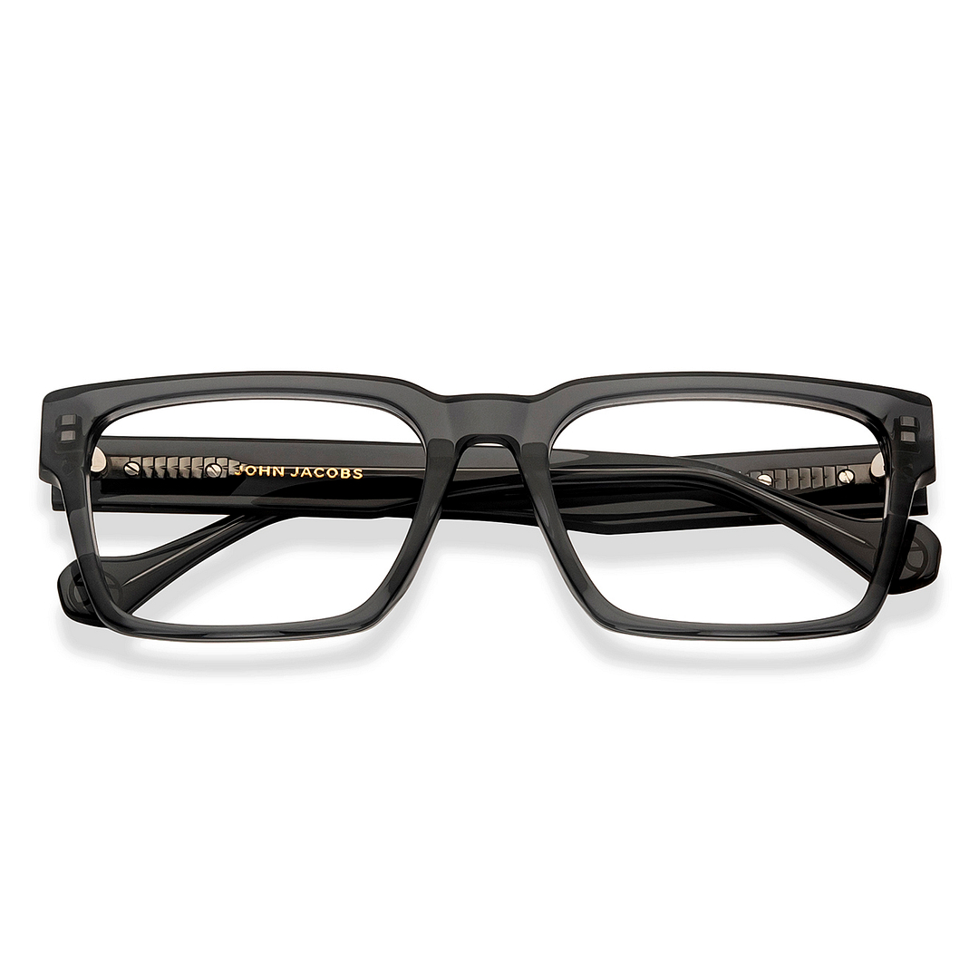 John Jacobs Gray Transparent Full Rim Square left side